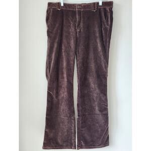 Gap Vintage Velour Women's Brown Boot Cut Pants Y2K Boho Western Size 12 A0076
